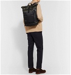 Paul Smith - Leather-Trimmed Camouflage-Panelled Ripstop Backpack - Black