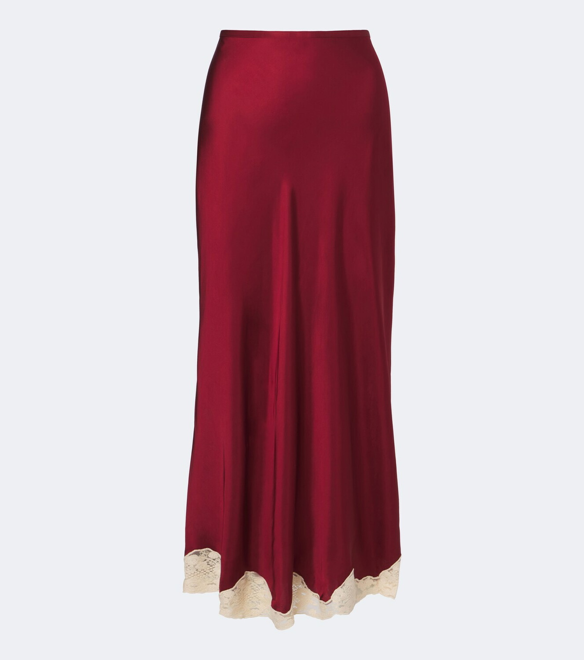 Rixo Crystal lace-trimmed satin slip skirt