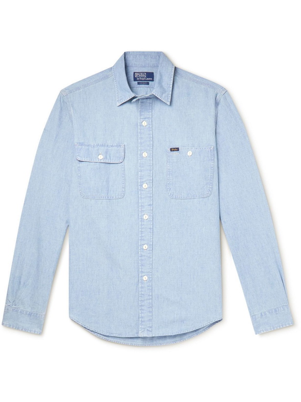 Photo: Polo Ralph Lauren - Logo-Appliquéd Cotton-Chambray Shirt - Blue