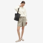 Studio Nicholson Women's Tie Front Short in Pebble And Black