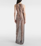 Jacques Wei Crystal-embellished tulle maxi dress