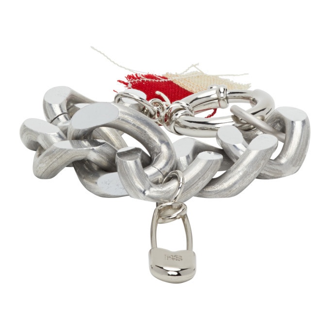 Photo: Raf Simons Silver Big Chain Safety Pin Bracelet