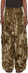 Collina Strada Khaki Velvet Lawn Cargo Pant