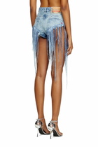 Diesel Shorts in distressed fringed denim - Shorts Womens in Blue