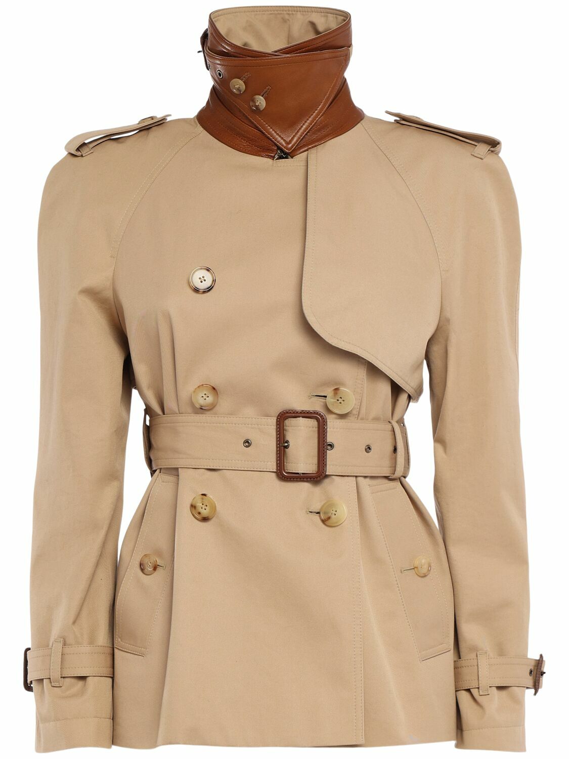 CHLOÉ Cotton Gabardine Short Trench Coat