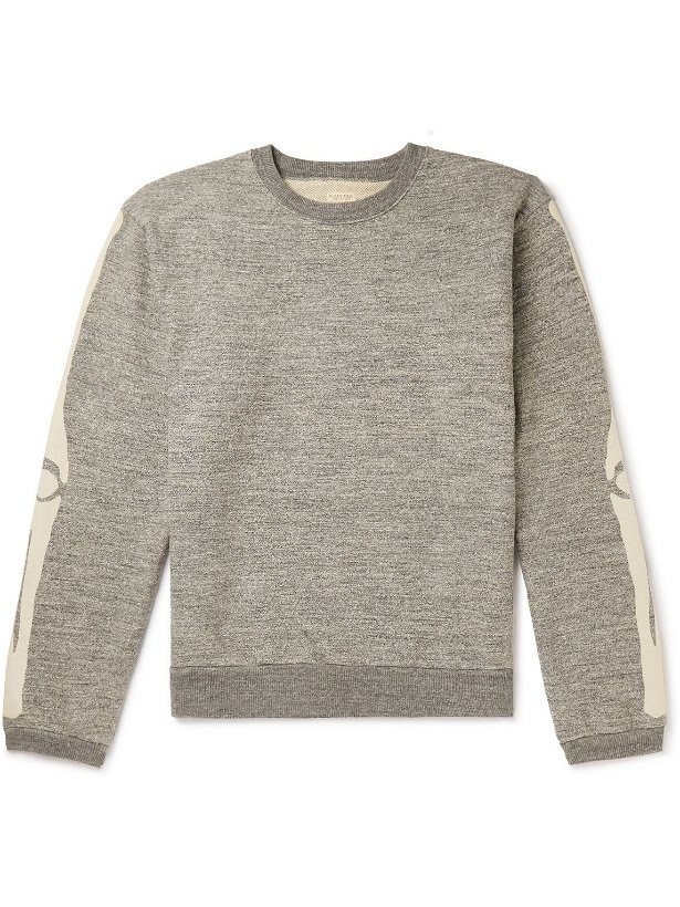 Photo: KAPITAL - Printed Cotton-Jersey Sweatshirt - Gray