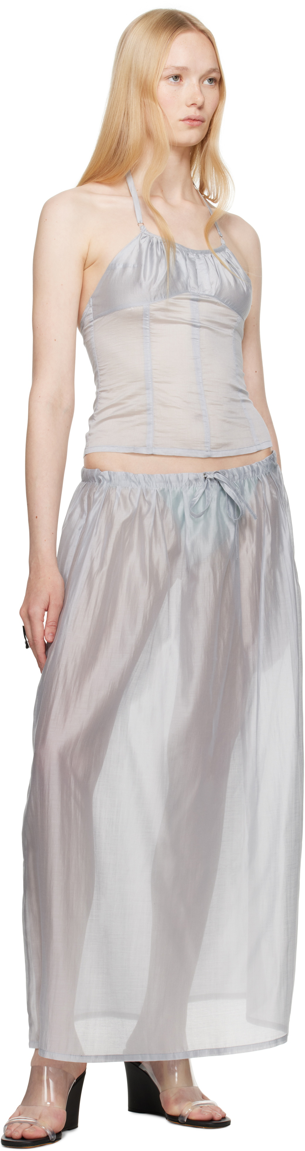 BELLE Gray Rhea Maxi Skirt