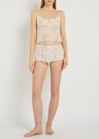 Skims Romance Sheer Bow-print Silk Pyjama set White