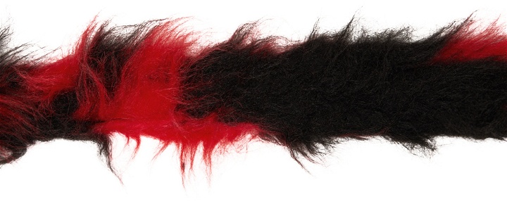 Photo: Mowalola Red & Black Faux Fur Belt