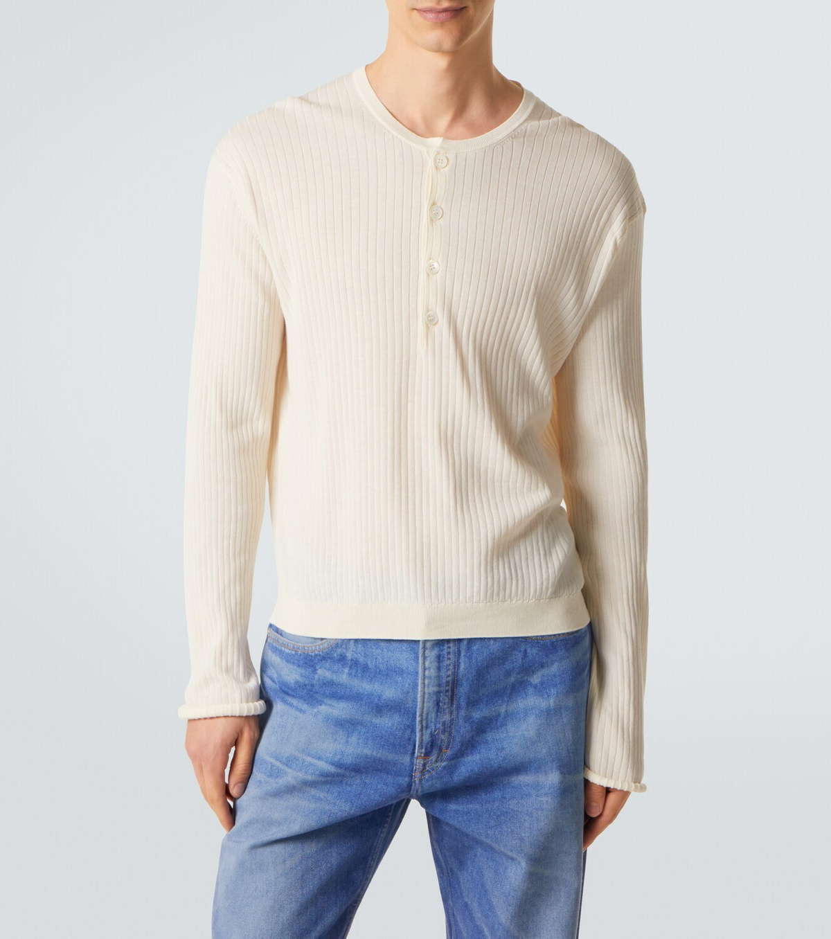 Our Legacy Fine ribbed-knit cotton Henley shirt Our Legacy
