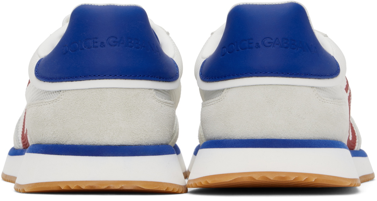 Dolce&Gabbana White & Gray Mixed-Material 'DG' Cushion Sneakers