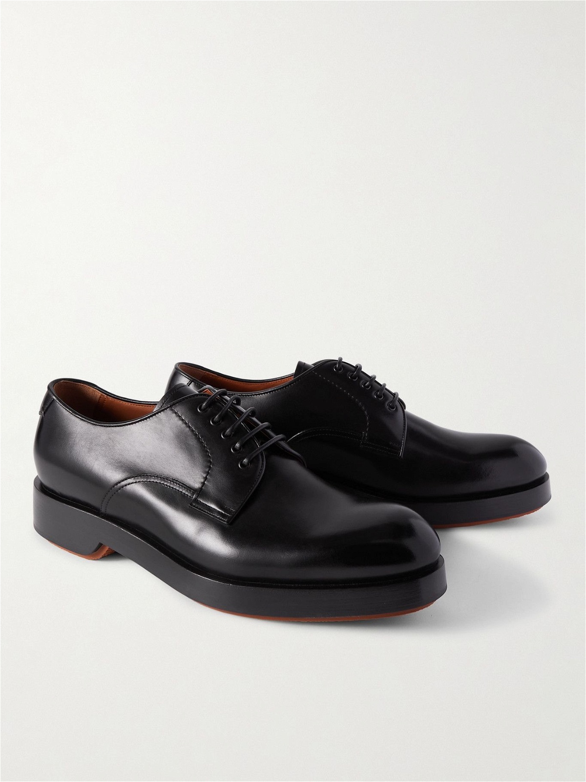 Ermenegildo Zegna - Leather Derby Shoes - Black Ermenegildo Zegna