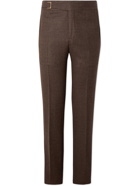 Rubinacci - Genny Slim-Fit Tapered Wool-Flannel Trousers - Brown