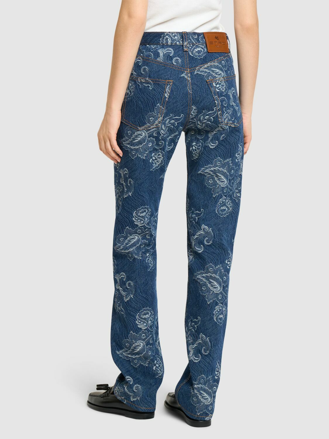 【送料&関税込】Etro Blue Denim Jeans Etro High-rise wide-leg denim jeans | REVERSIBLE