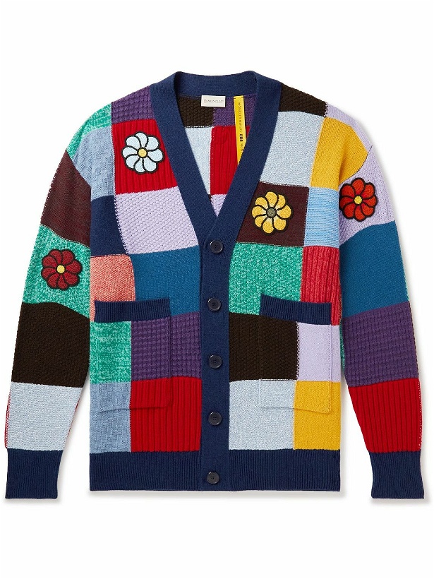 Photo: Moncler Genius - 1 Moncler JW Anderson Patchwork Cashmere and Wool-Blend Cardigan - Multi