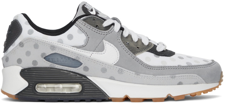 Photo: Nike White & Grey Polka Dot Air Max 90 Sneakers