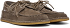 AMI Paris Taupe Suede Boat Shoes