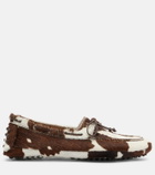 Le Monde Béryl Printed calf hair driving shoes
