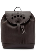 Valentino Garavani Antibes Perforated Leather Backpack - Brown - One Size