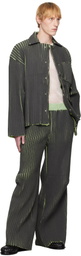 Stanley Raffington Black & Green Relaxed Fit Knit Jacket