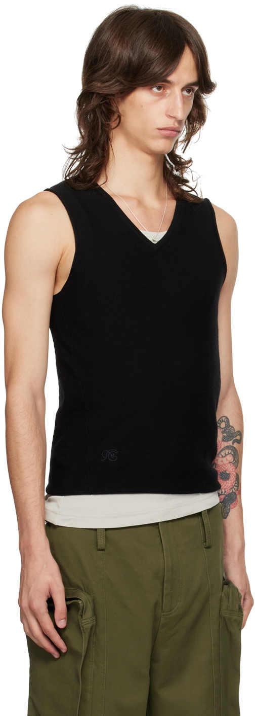 Fax Copy Express Black V-Neck Vest