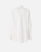Pinko Printed Transparent Silk Blend Voile Shirt Bright White