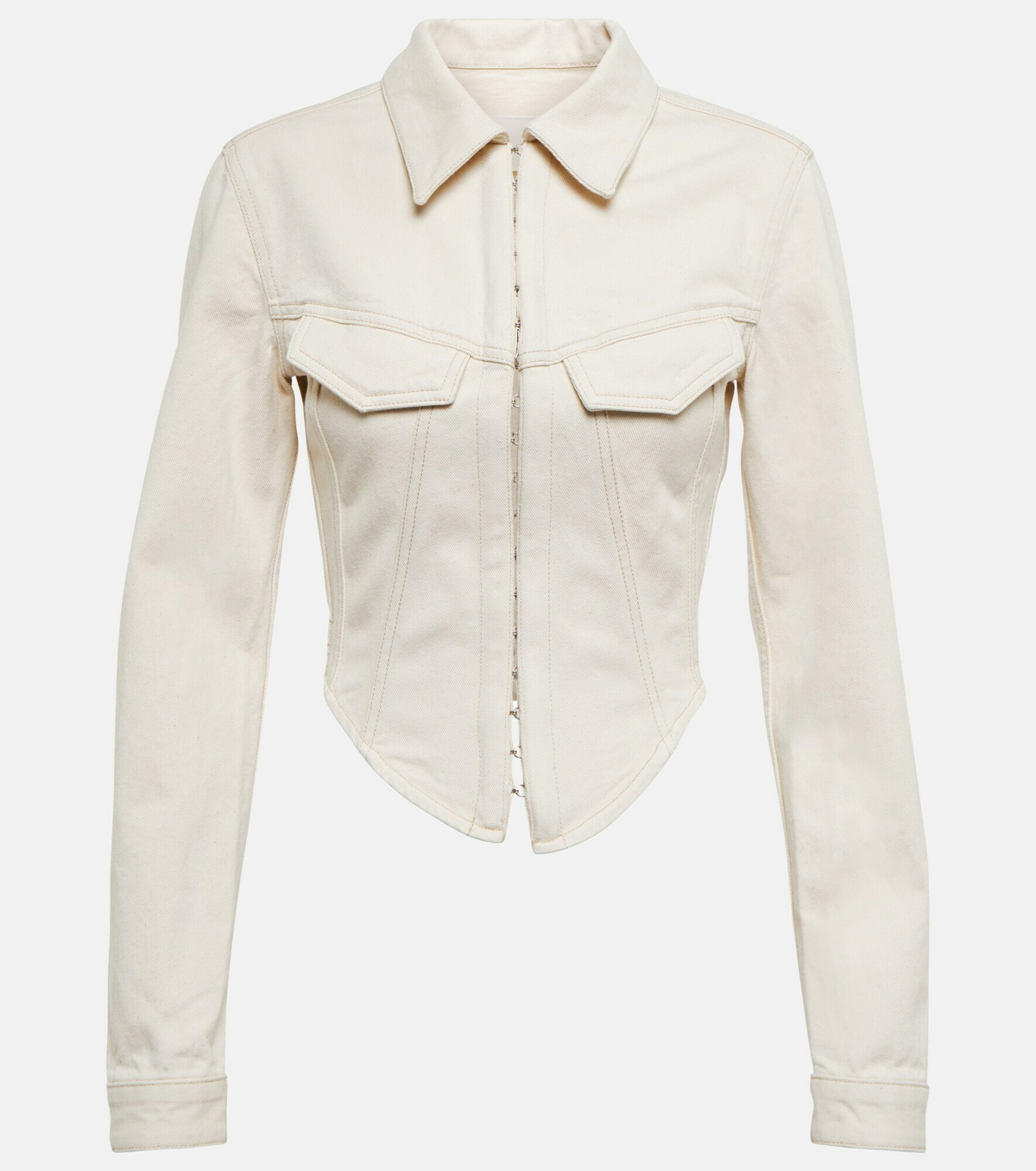 Maison Margiela Chalk Sevedge Denim Jacket In White | ModeSens