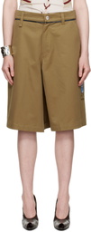 Martine Rose Khaki Twisted Skate Shorts