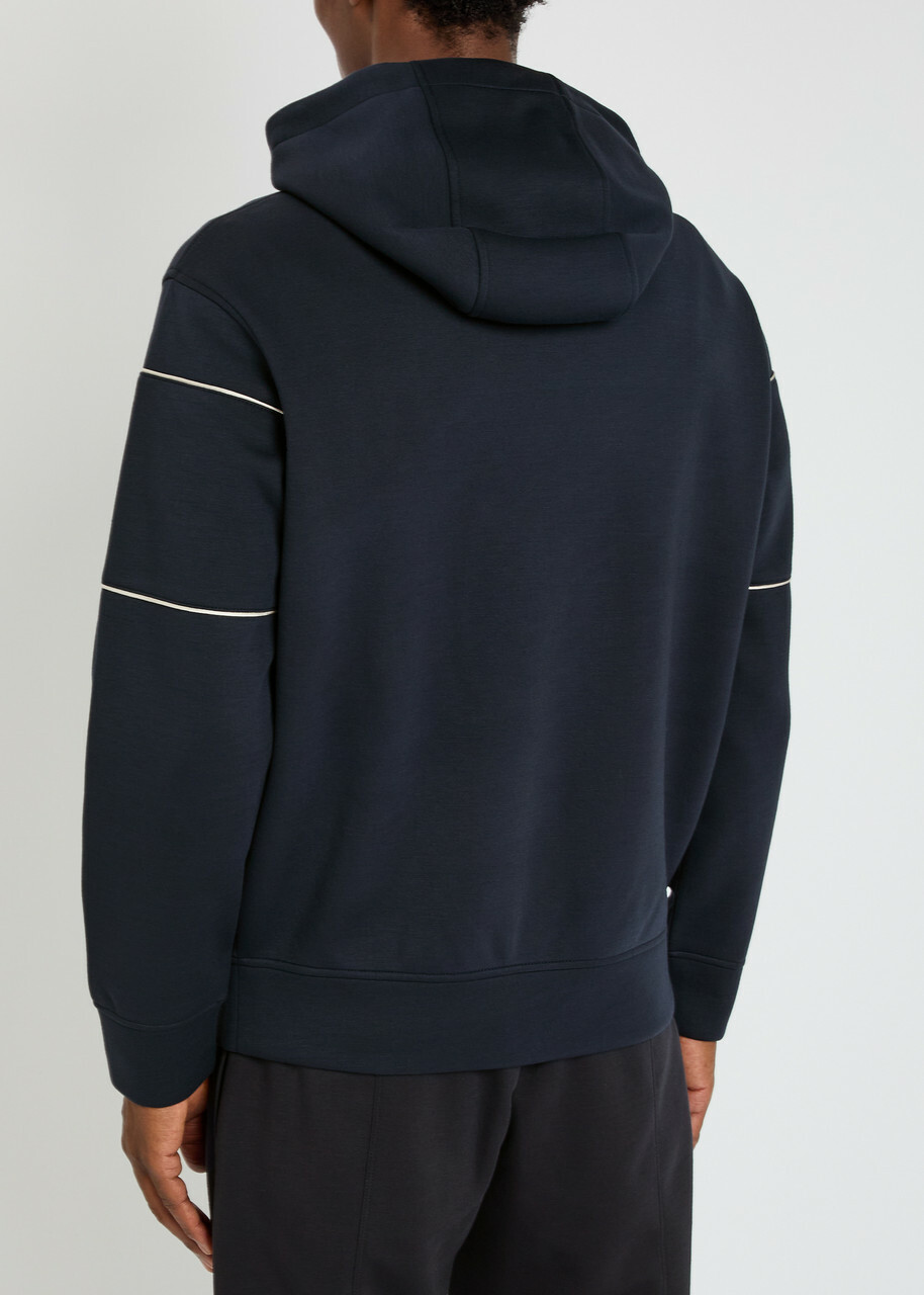 Emporio Armani Hooded Jersey Sweatshirt Navy