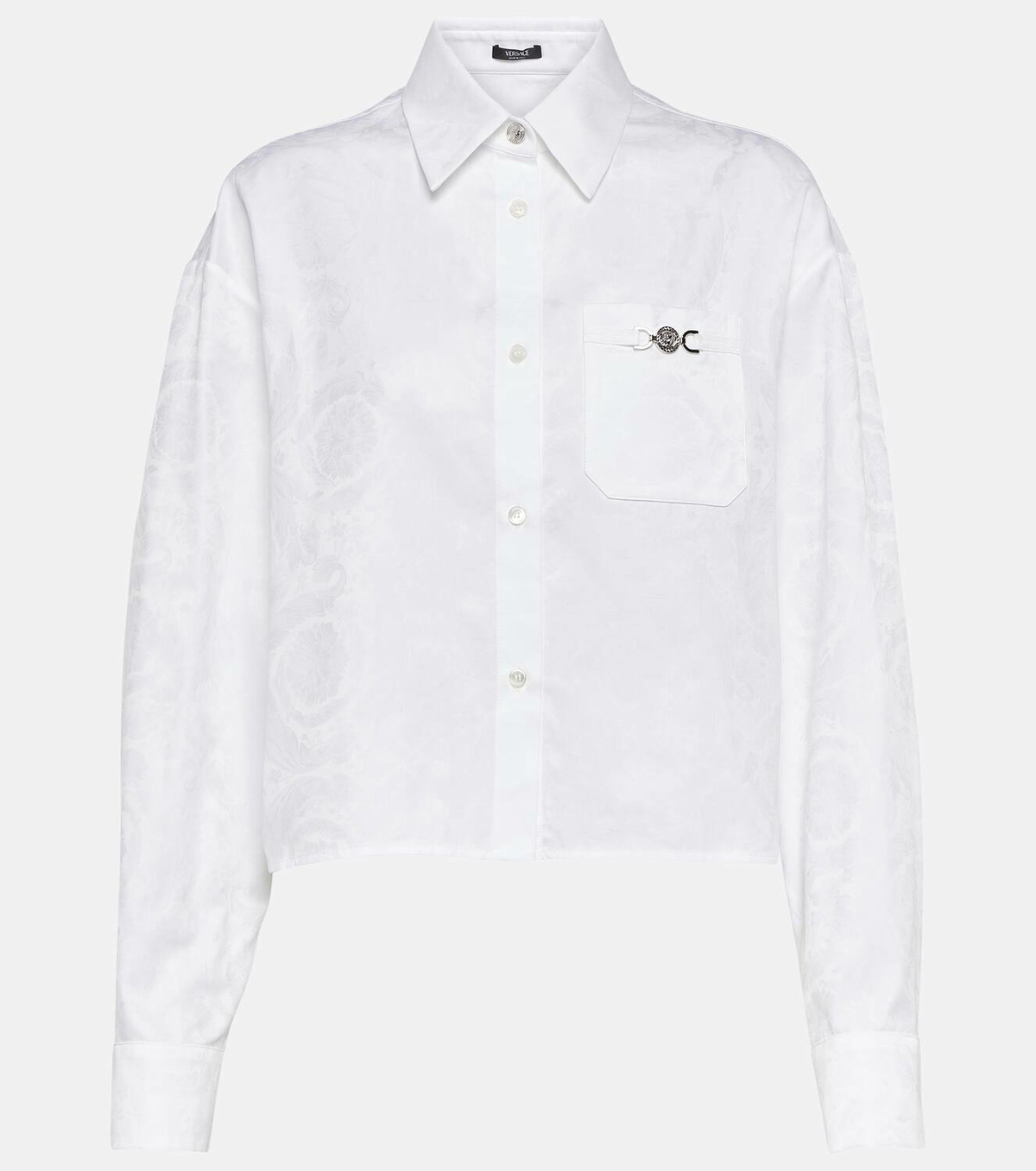 Versace Barocco jacquard cropped cotton shirt Versace