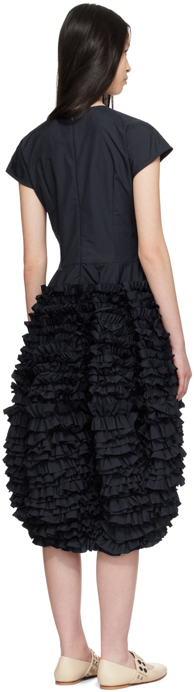 Molly Goddard Navy Nancy Midi Dress
