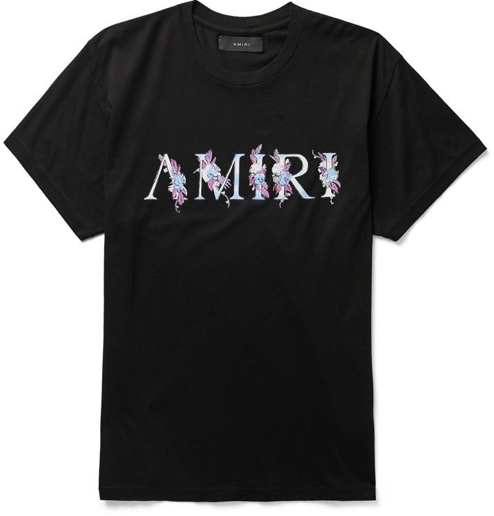 Photo: AMIRI - Logo-Print Cotton-Jersey T-Shirt - Black