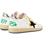 Golden Goose - Ballstar Distressed Leather and Suede Sneakers - White