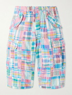 Beams Plus - Beach Straight-Leg Patchwork Checked Cotton Cargo Shorts - Multi