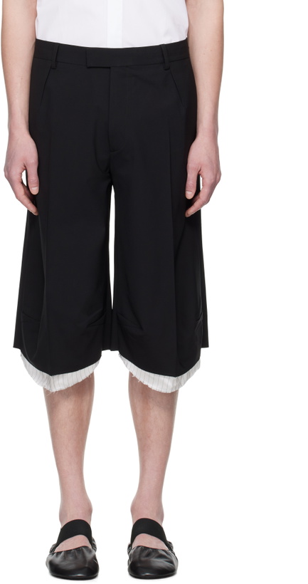 Photo: ALAINPAUL Black Knee Tailored Shorts
