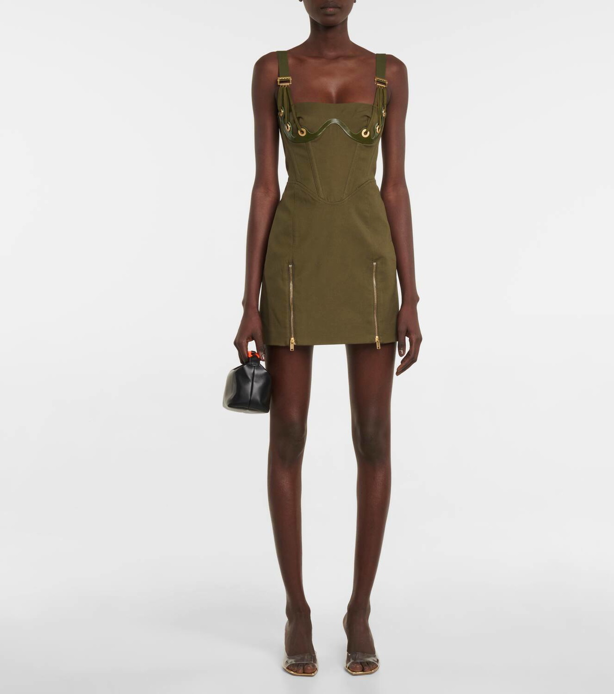 Dion Lee Buckled cotton-blend minidress