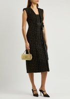Huishan Zhang Shade Metallic Tweed Midi Dress Black