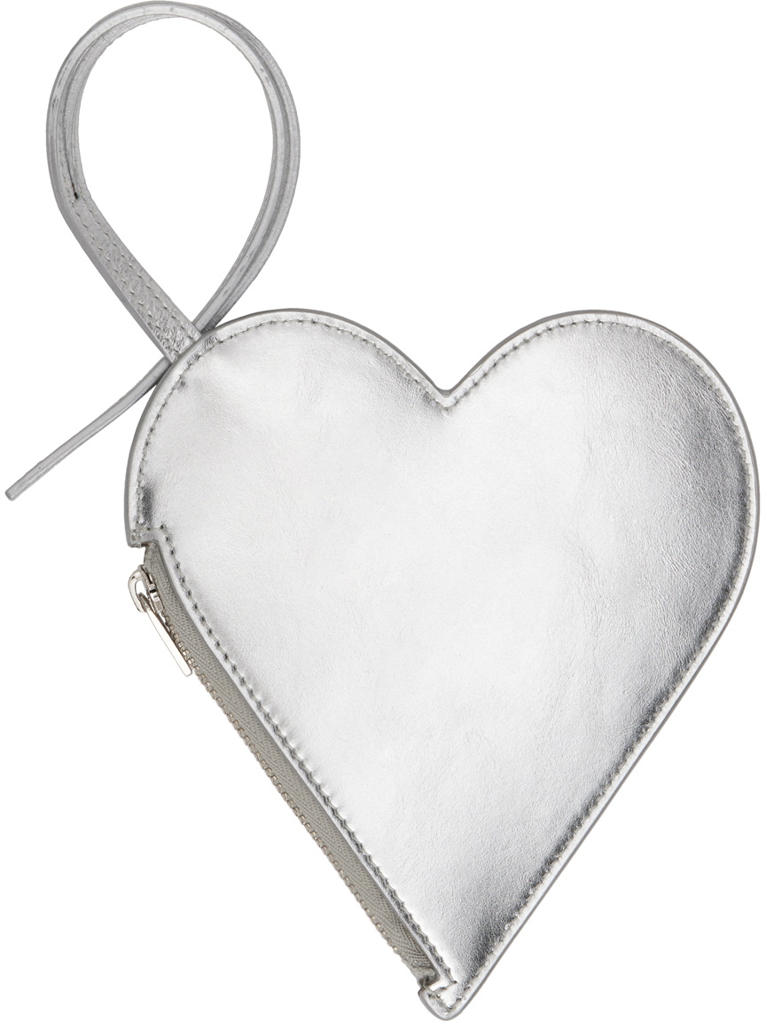 Jil Sander Silver Heart Coin Pouch