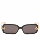 Bottega Veneta Eyewear Women's Bottega Veneta BV1439S Sunglasses in Black/Gold/Grey 