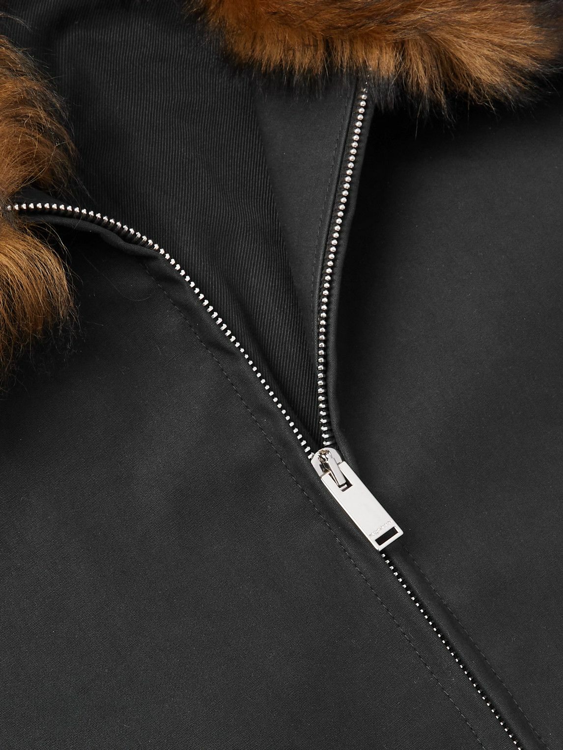 Alexander McQueen - Shearling-Trimmed Cotton-Canvas Bomber Jacket - Black