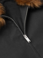 Alexander McQueen - Shearling-Trimmed Cotton-Canvas Bomber Jacket - Black