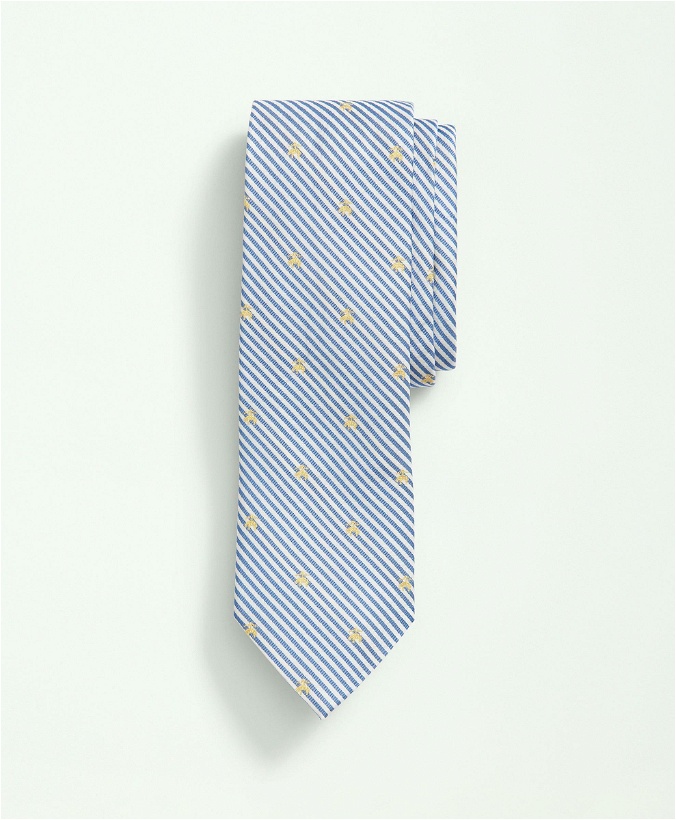 Photo: Brooks Brothers Men's Silk Seersucker Pattern Tie | Blue