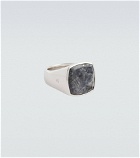 Tom Wood - Cushion Larvikite sterling silver ring