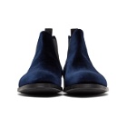 Giorgio Armani Navy Velvet Chelsea Boots