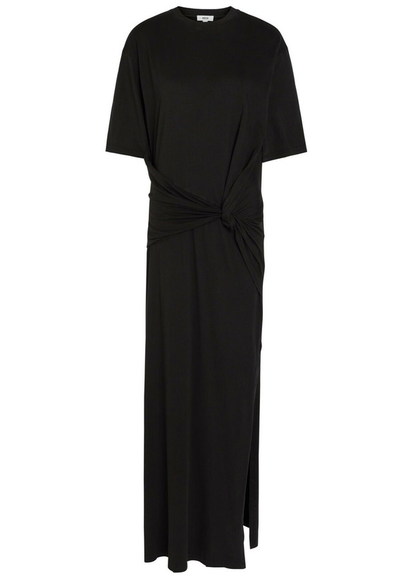Photo: Agolde Zanna Gathered Cotton Maxi T-shirt Dress Black