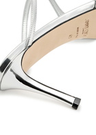 Jimmy Choo Anise 75 Metallic Leather Mules Silver