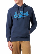 MC2 Saint Barth Man Blue Hoodie With St. Barth Terry Patch