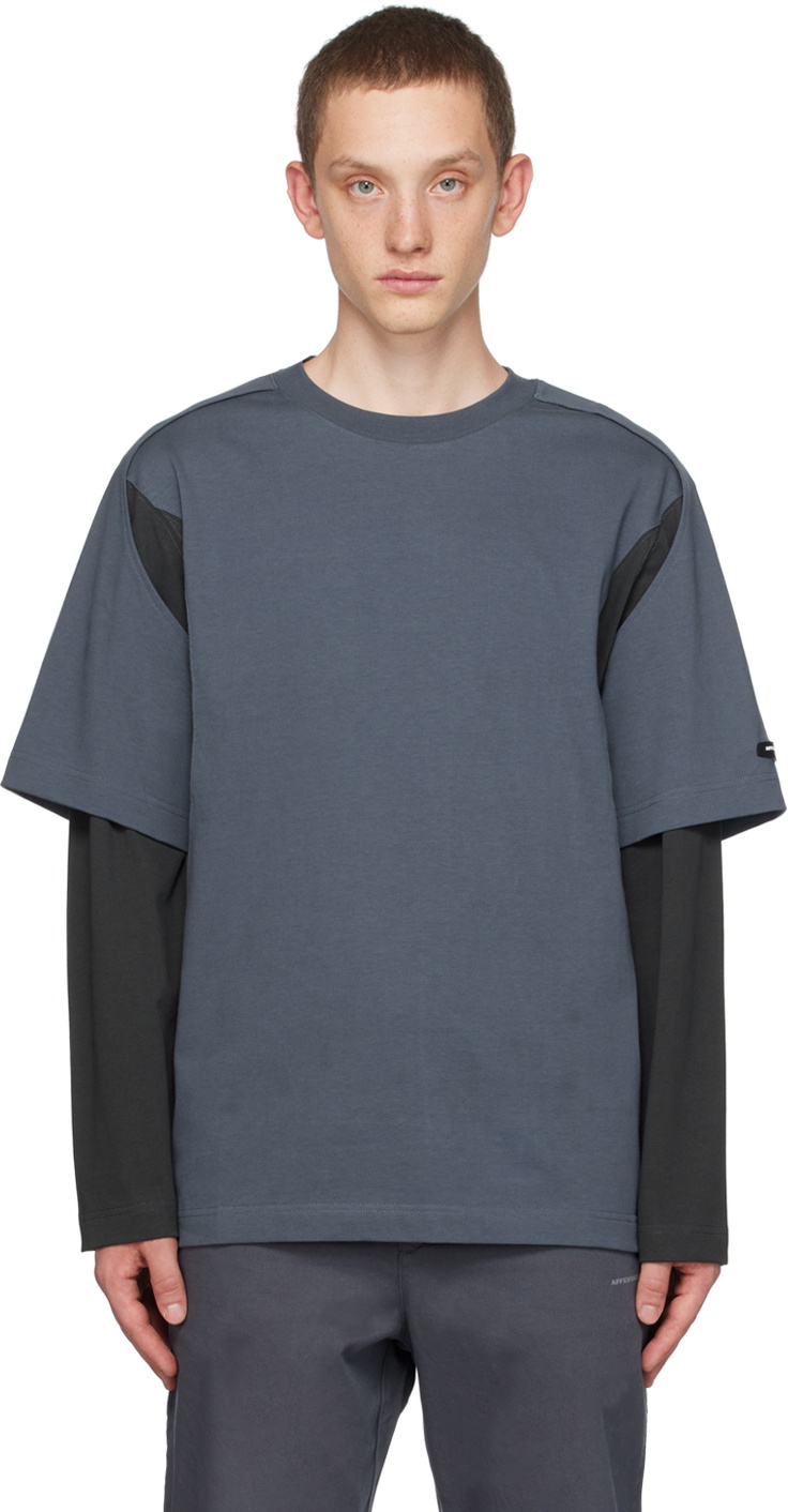 AFFXWRKS Blue & Gray Dual Sleeve Long Sleeve T-Shirt AFFXWRKS