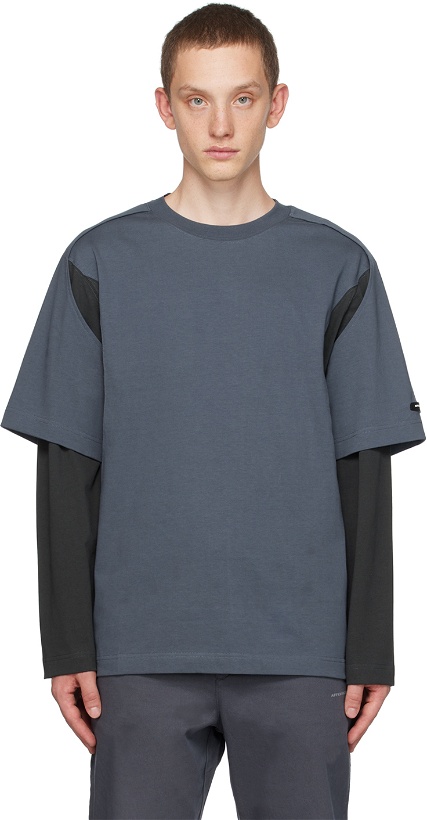 Photo: AFFXWRKS Blue & Gray Dual Sleeve Long Sleeve T-Shirt