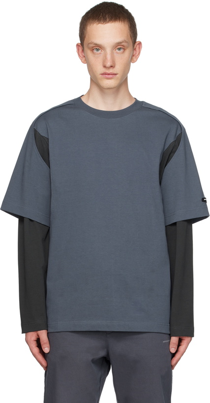 Photo: AFFXWRKS Blue & Gray Dual Sleeve Long Sleeve T-Shirt